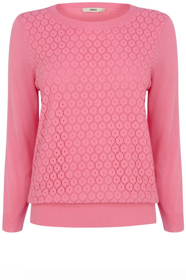 Oasis SS14 Lace Front Jumper, £40