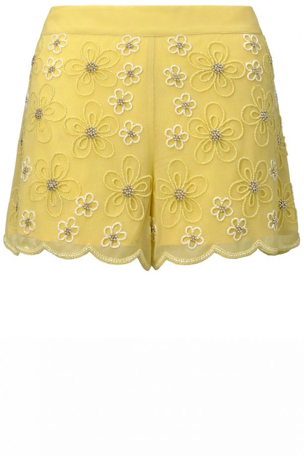 Lipsy Yellow Sequined Shorts, £45