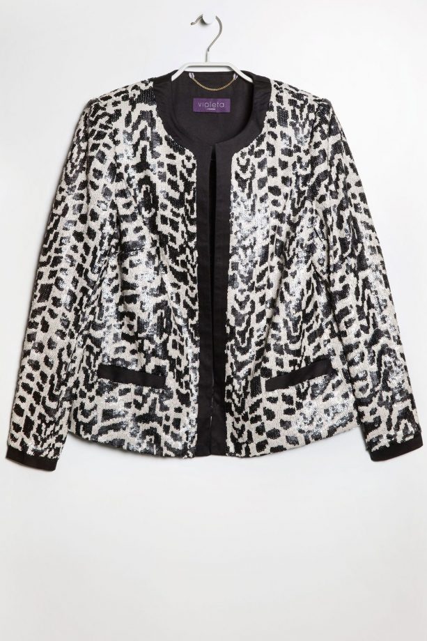 Mango Violeta Sequin Monochrome Jacket, £119.99