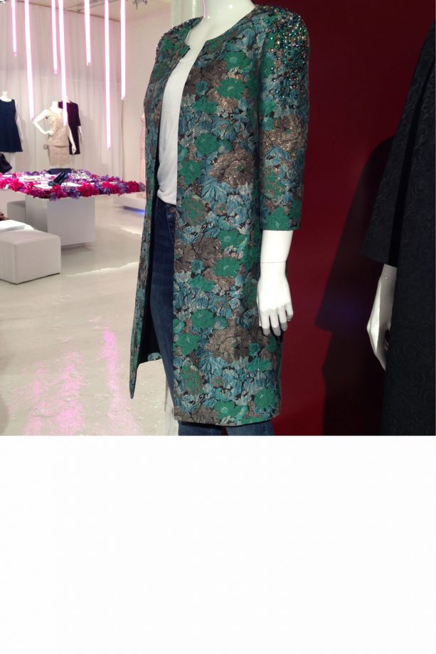 Monsoon AW14 Press Day: Metallic Floral Collarless Coat