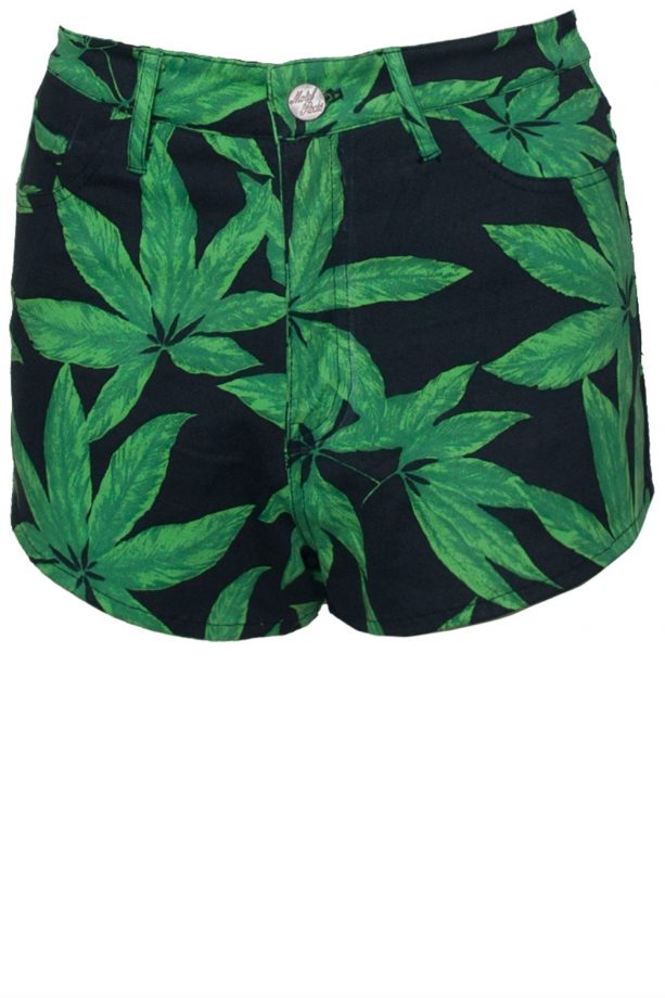 Motel Palm Print Denim Shorts, £35