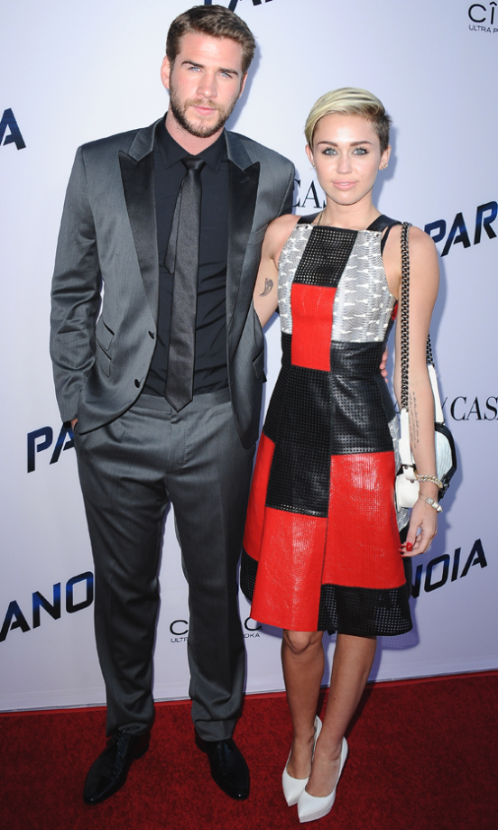 Miley Cyrus And Liam Hemsworth At The 'Paranoia' LA Premiere, 2013