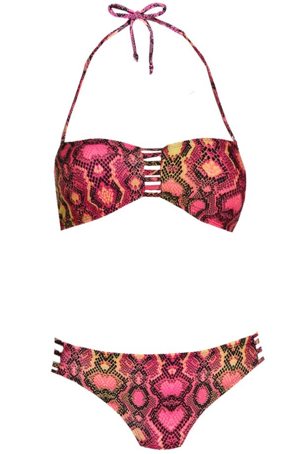 Boohoo Snake Print Cut Out Bikini, £16