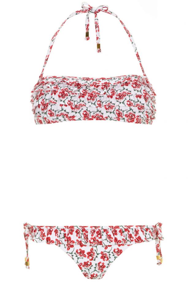 Dorothy Perkins White Ditsy 3D Ruffle Bikini, £26