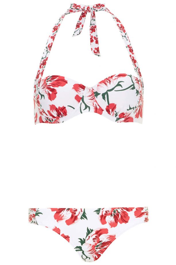 Dorothy Perkins White Floral Two Way Bikini, £23