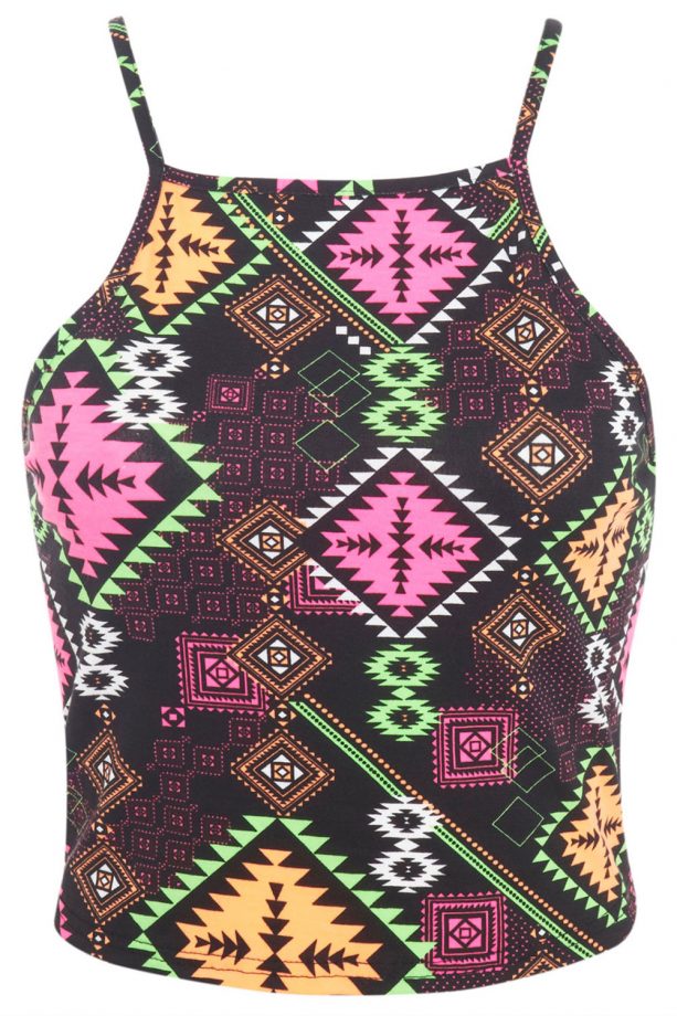 Miss Selfridge Neon Aztec 90s Crop, £12
