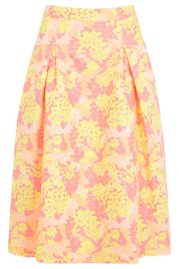 Miss Selfridge Neon Floral Midi Skirt, £39