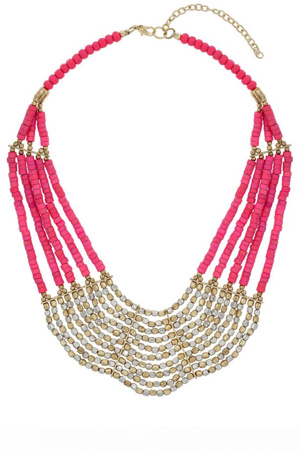 Miss Selfridge Pink Multi Row Necklace, £14.50