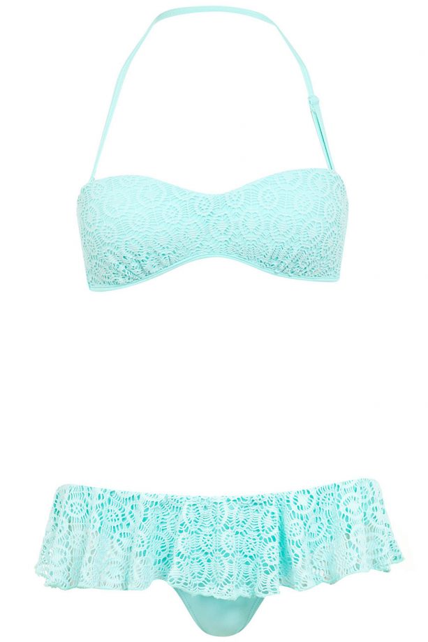 Miss Selfridge Turquoise Crochet Bikini, £25