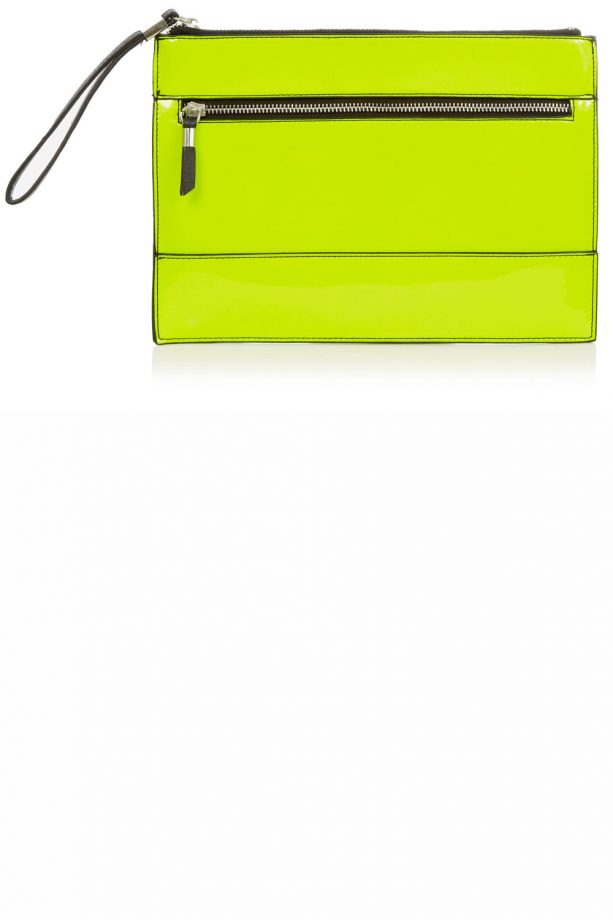 New Look Neon Patent Zip Clutch, £12.99