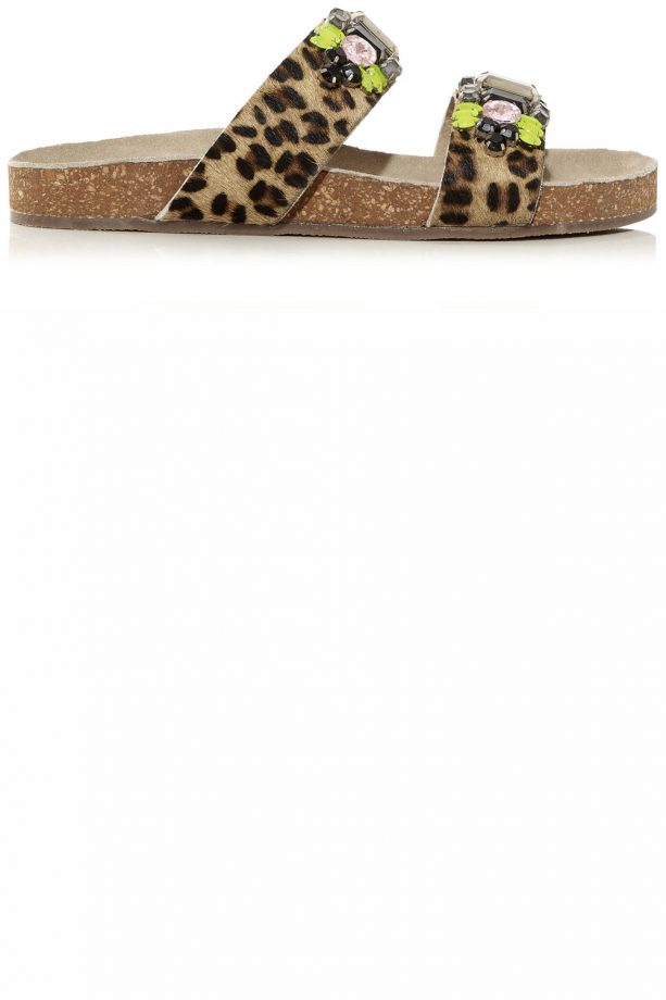New Look Stone Leopard Print Embellished Sandals, £34.99