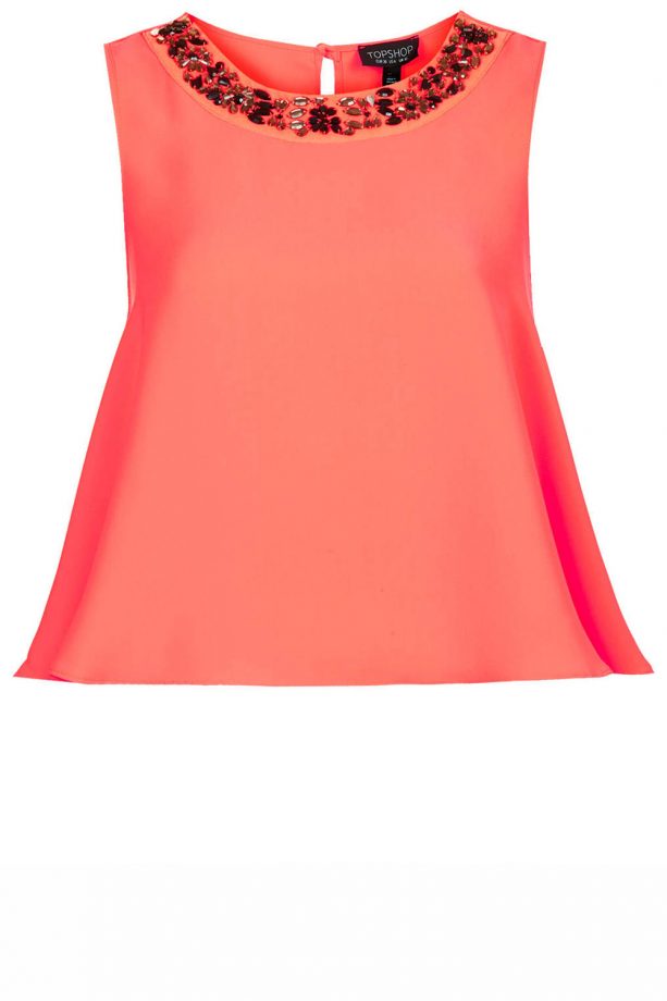 Topshop Embellished Neck Swing Shell Top, £36