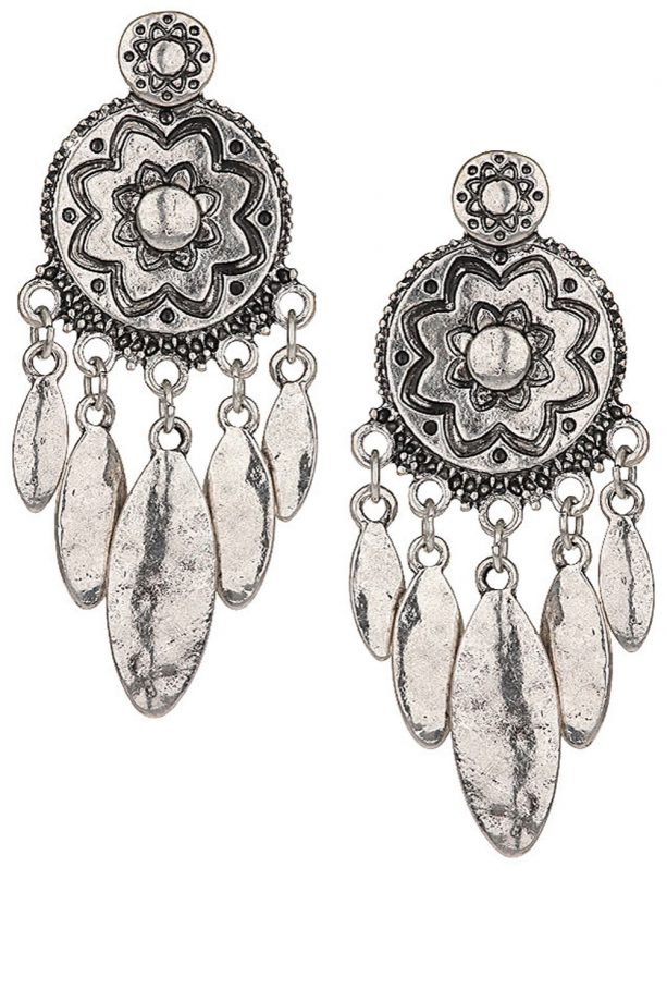 Topshop Engraved Flower Disc Earrings, £7.50