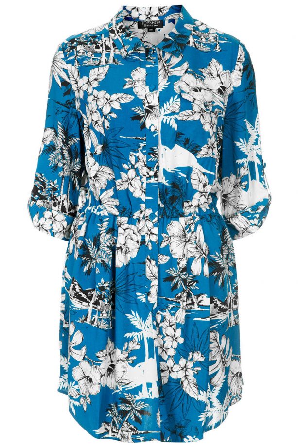 Topshop Hawaiian Print Casual Shirt Dress, £42