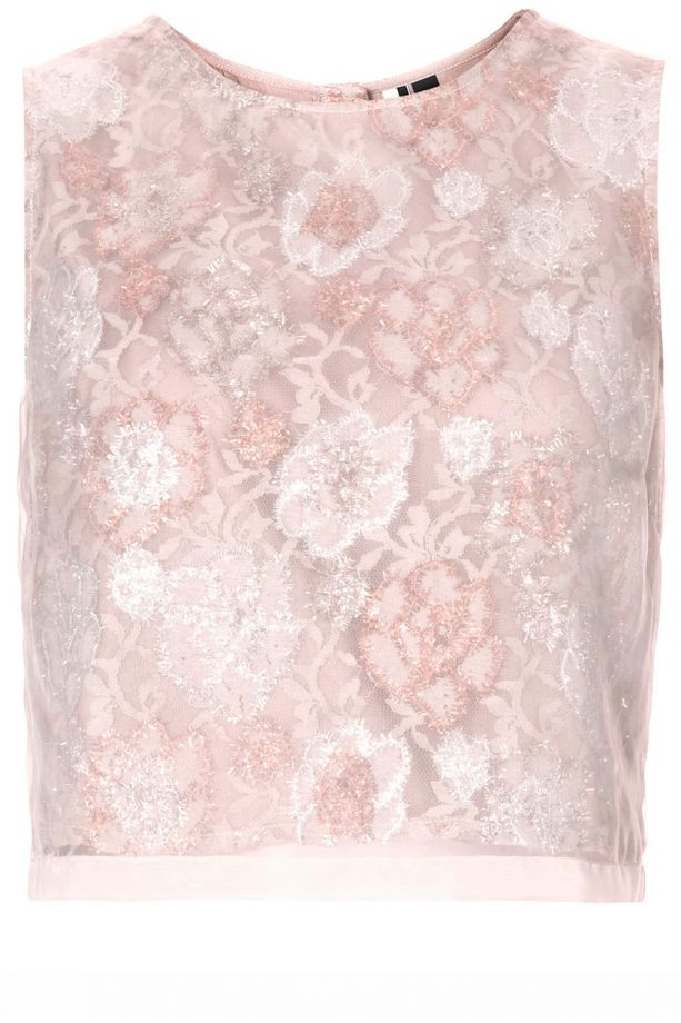 Topshop LIMITED EDITION Two Tone Applique Shell Top, £50