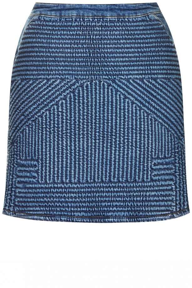Topshop MOTO Quilted Denim Skirt, £48