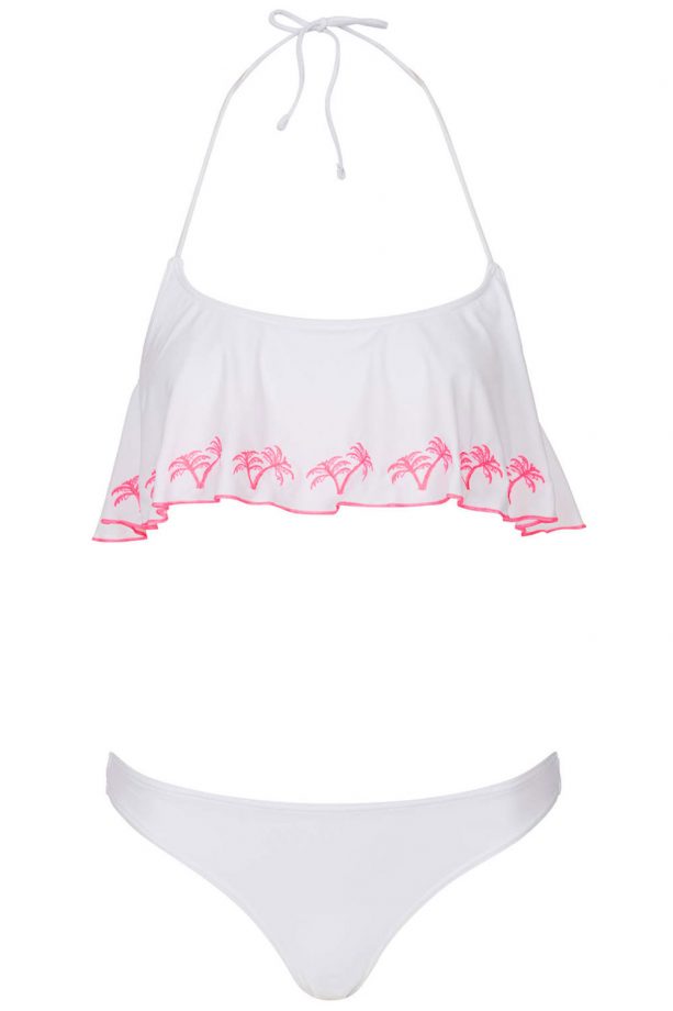 Topshop White Palm Embroidered Bikini, £30