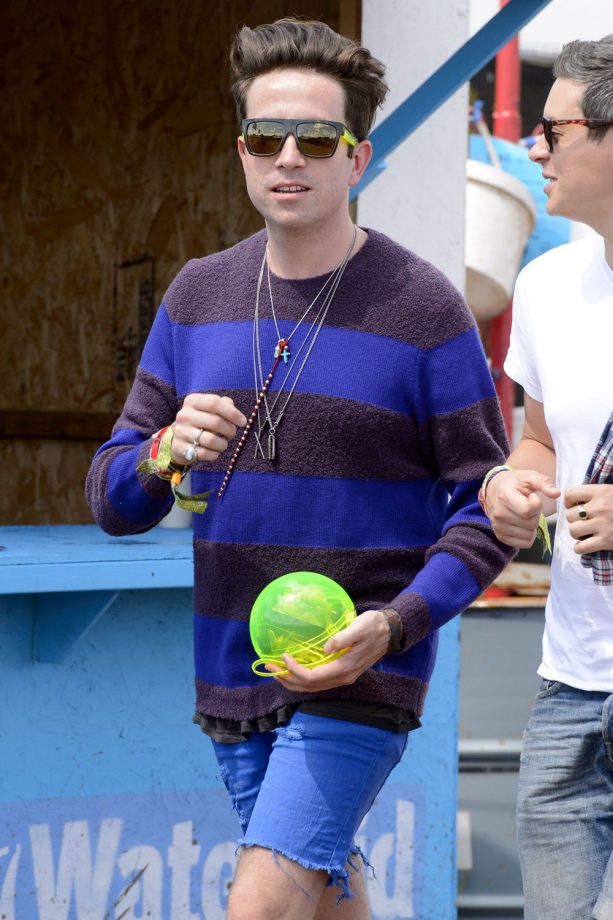 Nick Grimshaw Rocks Casual Stripes And Shorts Combo At Glastonbury, 2014