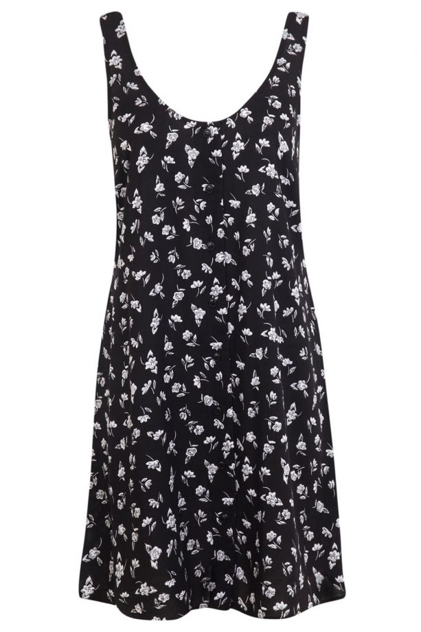 Miss Selfridge Black Floral Vest Dress, £35