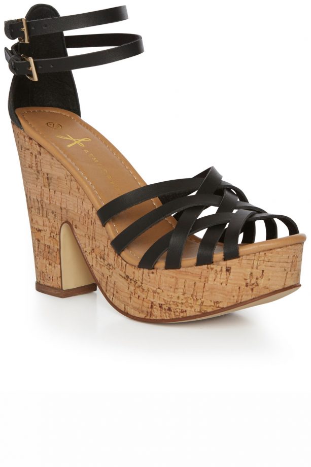 Primark High Summer 2014 Black Thin Strap Cork Wedges, £14