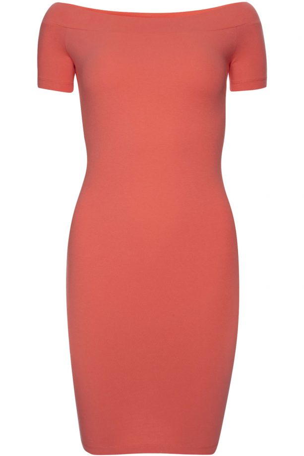 Primark High Summer 2014 Bodycon Bardot Dress In Coral, £5