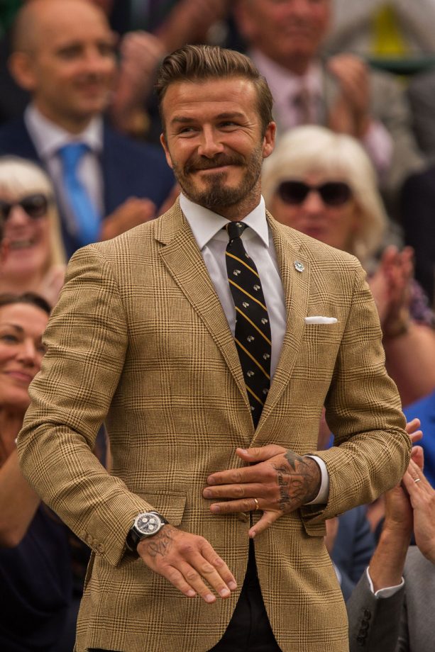 David Beckham Cuts A Dapper Figure At Wimbledon, 2014