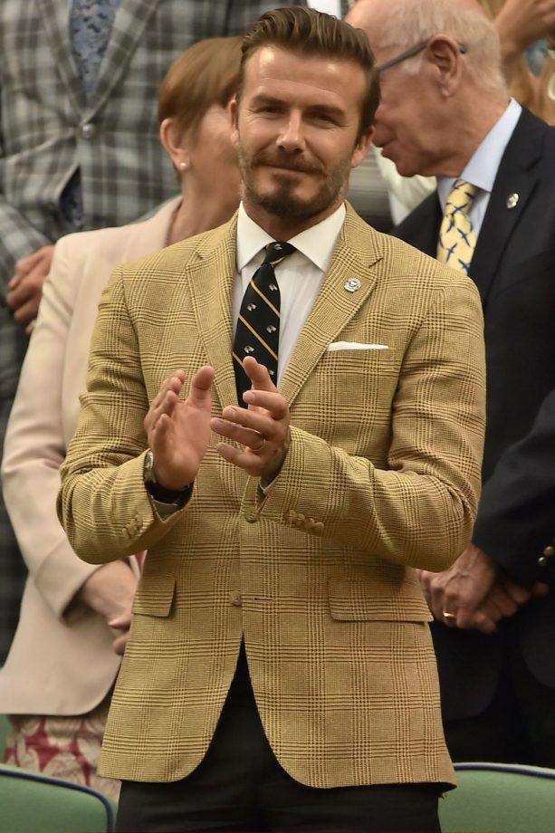 David Beckham Cheers On From The Royal Box At Wimbledon, 2014.