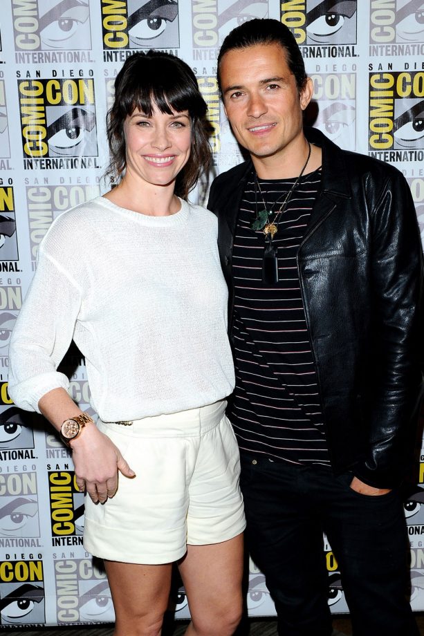 Evangeline Lily And Orlando Bloom Rock The Ultimate Monochrome Look At Comic-Con, 2014