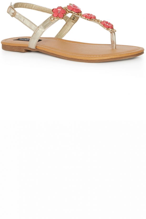 Primark High Summer 2014 Gold Gem Floral Detail Sandals, £8