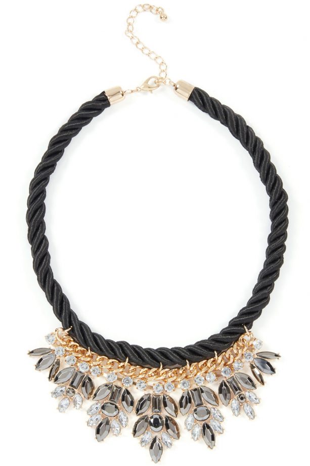 Primark Limited Edition Black Cord Jewel Necklace, £8