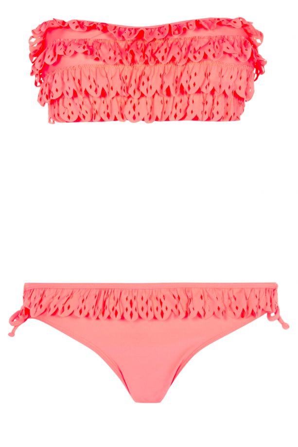 Primark High Summer 2014 Lazer Cut Frill Bandeau Top, £6, Pant, £4