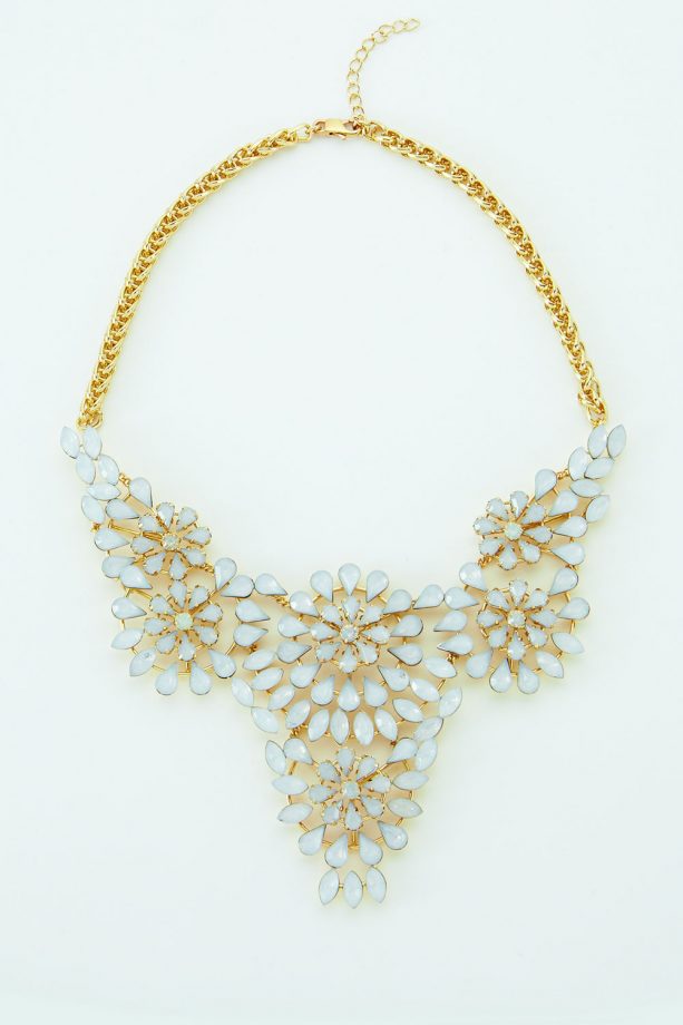 Littlewoods White Opal Flower Necklace, £27