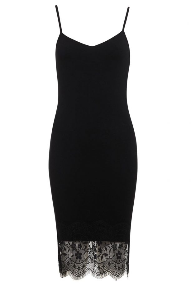 Miss Selfridge Black Lace Hem Midi Dress, £22