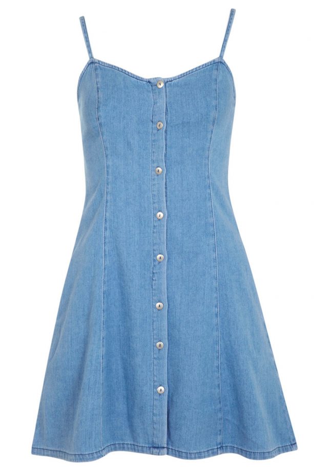 Miss Selfridge Light Wash Denim Strappy Dress, £35