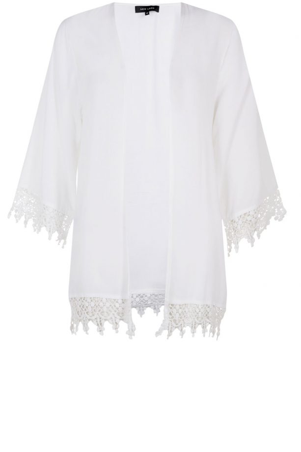 New Look White Crochet Hem Kimono, £19.99