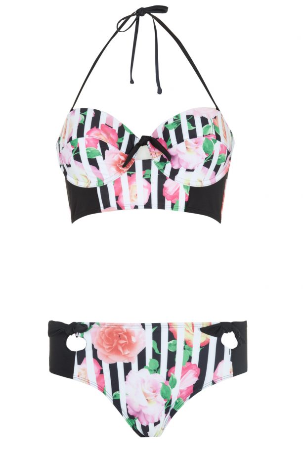 Primark High Summer 2014 Stripe Floral Longline Bandeau Top, £8, Pant, £4