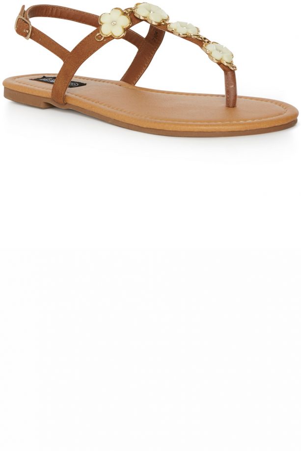 Primark High Summer 2014 Tan Gem Floral Detail Sandals, £8