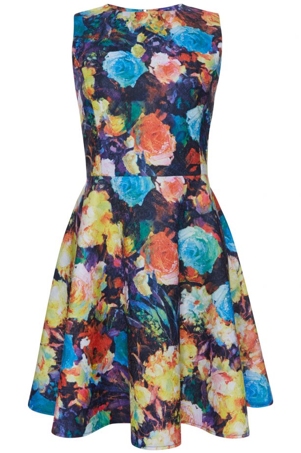 Primark High Summer 2014 Textured Painted Floral Dress, £17