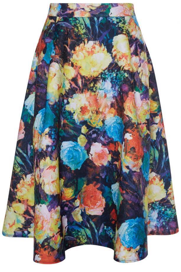 Primark High Summer 2014 Textured Painted Floral Skirt, £14