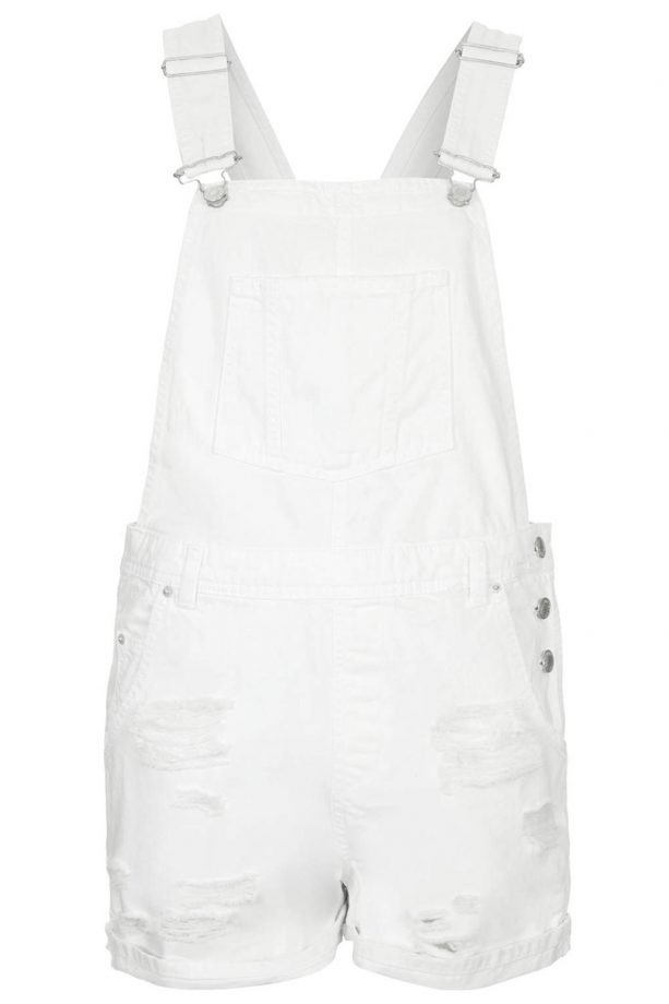 Topshop Moto Denim Short Dungarees, £38