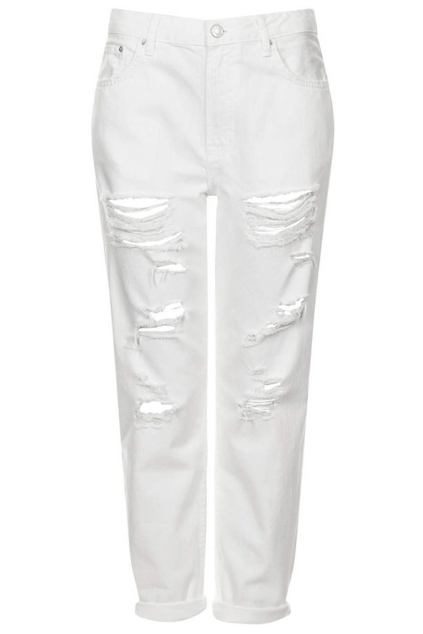 Topshop Moto Ripped White Hayden Boyfriend Jeans, £45