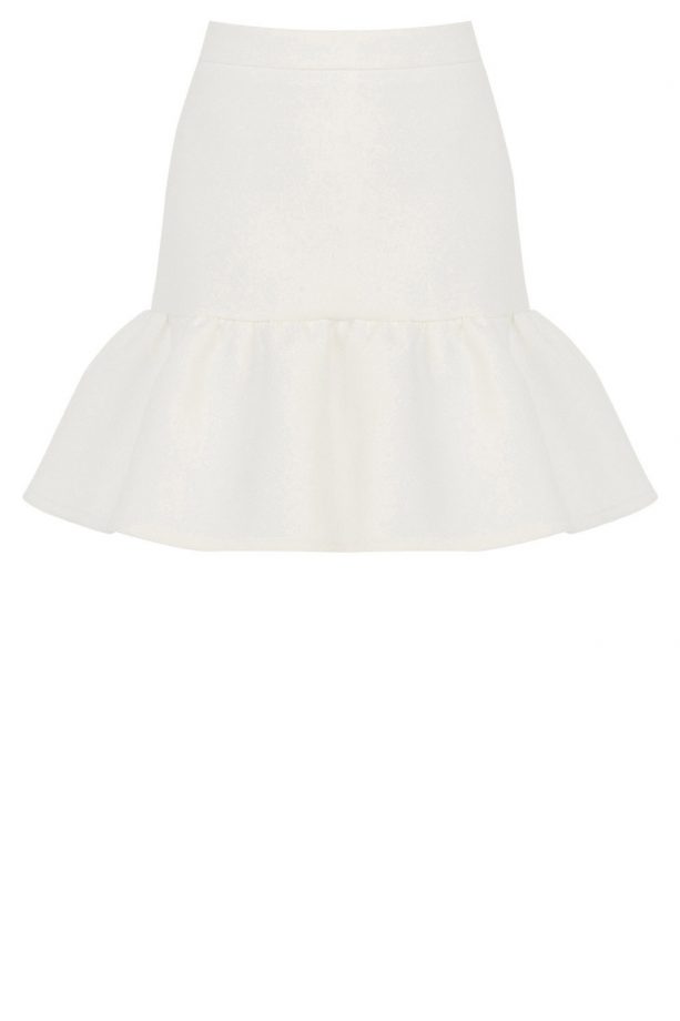 Warehouse Bonded Crepe Peplum Skirt, £55