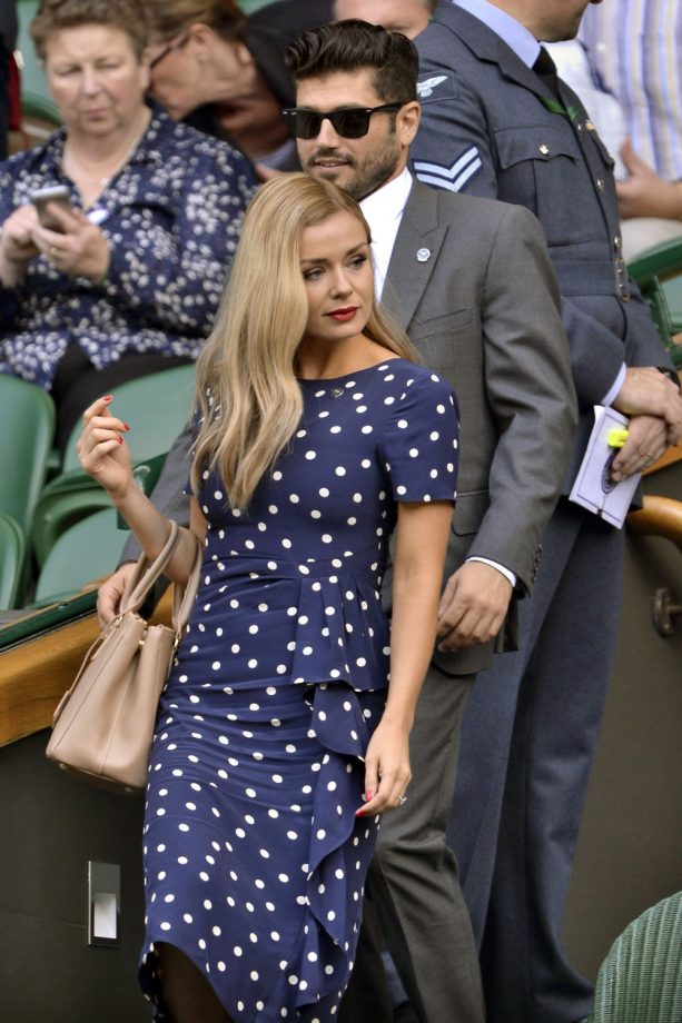 Katherine Jenkins And Her Fiancé Andrew Levitas In The Royal Box At Wimbledon, 2014