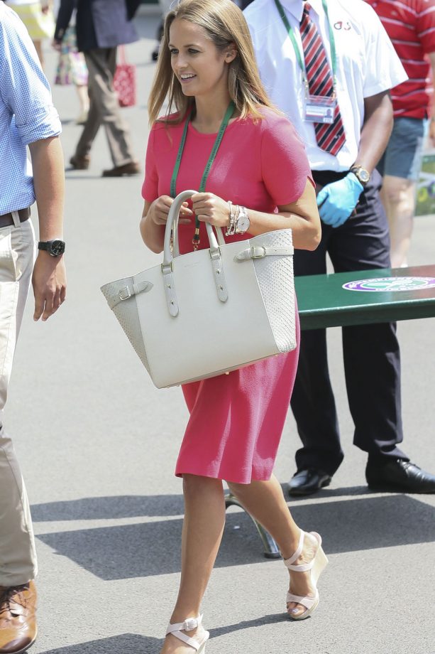 Kim Sears Goes Pretty In Pink For Wimbledon, 2014