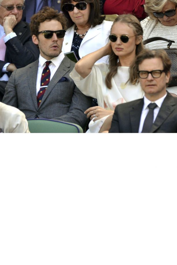 Sam Claflin And Laura Haddock Enjoy A Match At Wimbledon, 2014