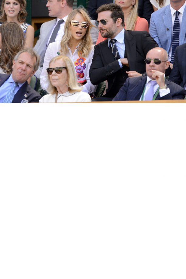 Suki Waterhouse And Bradley Cooper Make Sure They Don't Miss A Moment Of The Match At Wimbledon, 2014