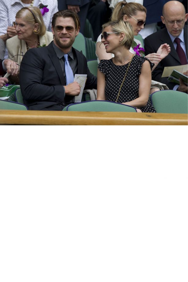 Chris Hemsworth And Wife Elsa Pataky Enjoy The Wimbledon Tennis Championships, 2014