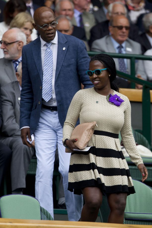 Samuel L Jackson And Guest Arrive At The Wimbledon Tennis Championships, 2014