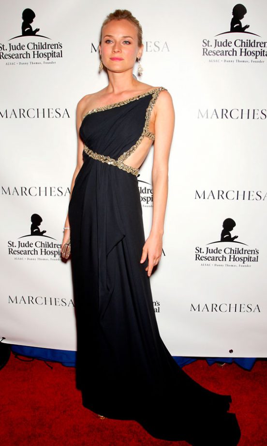 Diane Kruger Looked Statuesque In A Cutaway Marchesa Dress At A Charity Gala In New York, April 2008