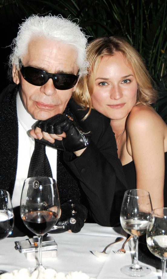 Diane Kruger Cosies Up With Pal Karl Lagerfeld At A Private Dinner In His Honour In Miami, June 2008
